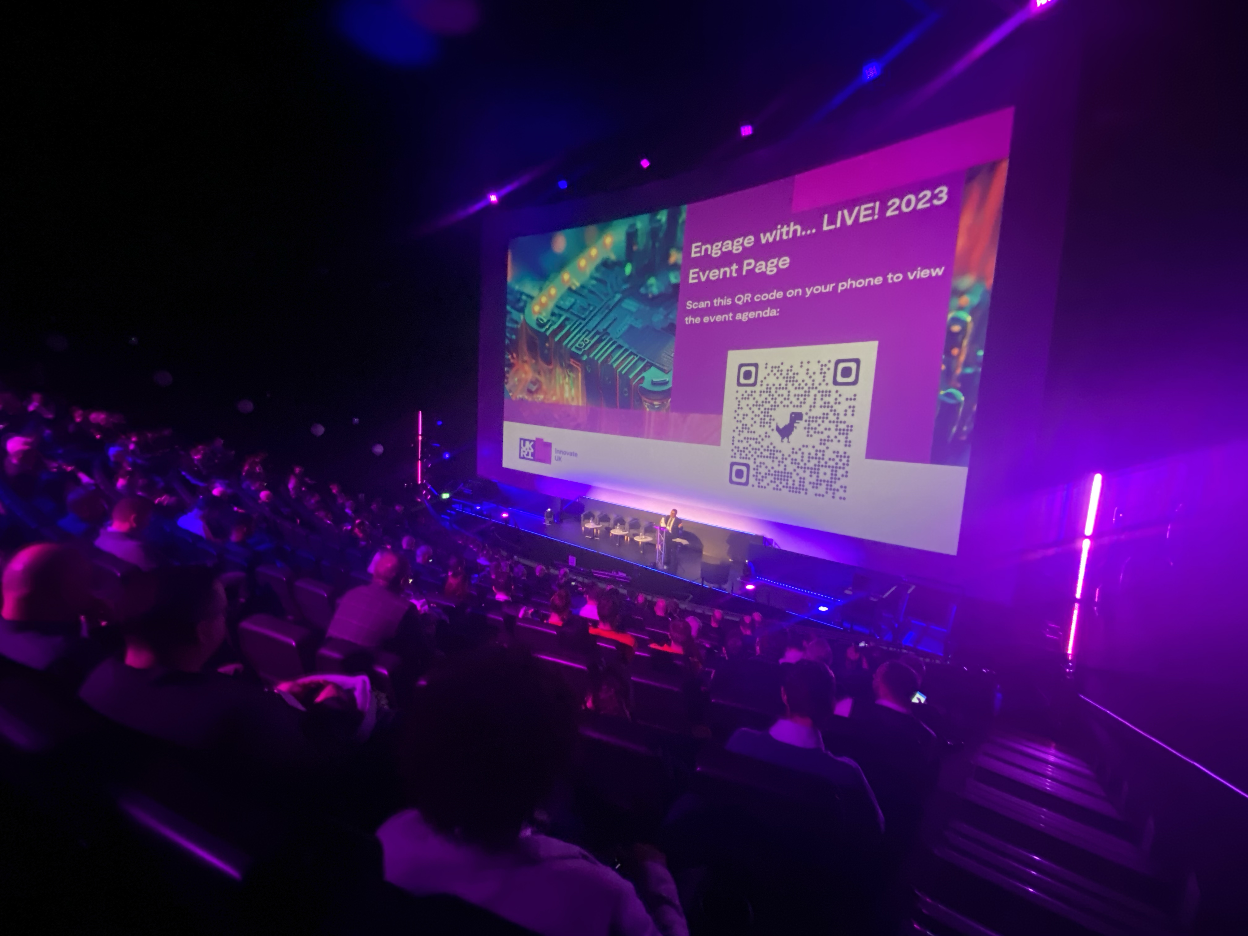 Engage with... Live! 2023 auditorium view with IMAX screen, from Millennium Point, Birmingham 